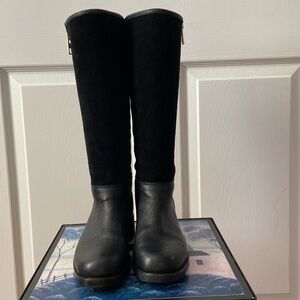 Coach black suede and leather boot